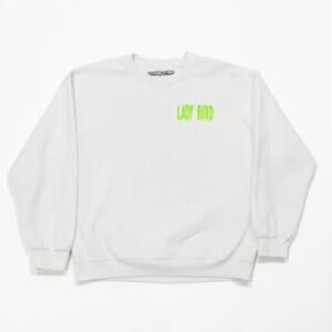 NWOT Jesse Jo Stark Lady Bird Graphic Pullover Crewneck White Sweatshirt Small